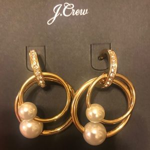 JCrew Hoops and Pearls Earrings